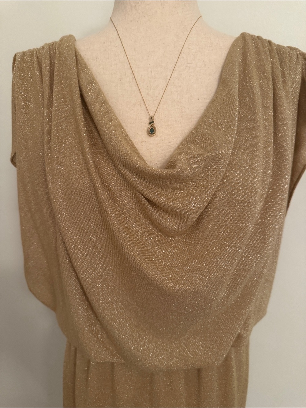 Gold Mini Dress, Size 6 - Picture 2 of 5